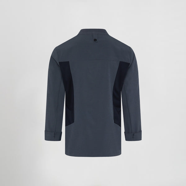 Jaleca de Cozinha Unissexo Bielástica Ruiz Cinzenta-RAG-Tailors-Fardas-e-Uniformes-Vestuario-Pro