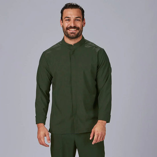 Jaleca de Cozinha Unissexo Canalé Sol-Verde Caqui-149-XS-RAG-Tailors-Fardas-e-Uniformes-Vestuario-Pro