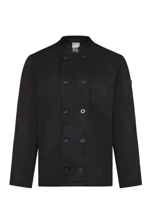 Jaleca de Cozinha de Manga Comprida-Preto - 00-XS-RAG-Tailors-Fardas-e-Uniformes-Vestuario-Pro