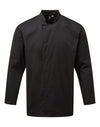 Jaleca de chef de cozinha de manga comprida “Essential”-Black-XS-RAG-Tailors-Fardas-e-Uniformes-Vestuario-Pro