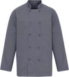 Jaleca de chef unissexo de manga comprida-Cinzento-XS-RAG-Tailors-Fardas-e-Uniformes-Vestuario-Pro