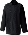 Jaleca de chef unissexo de manga comprida-Preto-XS-RAG-Tailors-Fardas-e-Uniformes-Vestuario-Pro