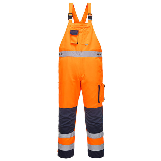 Jardineira e braçadeira de trabalho Girona Hi-Vis Contrast-Laranja/Marinho-S-RAG-Tailors-Fardas-e-Uniformes-Vestuario-Pro