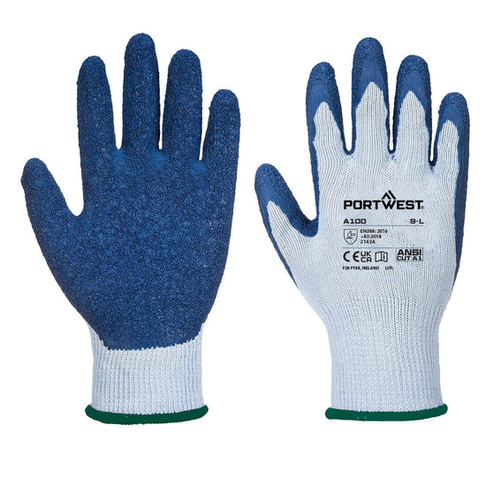Luva Grip - Látex-Cinzento/Azul-S-RAG-Tailors-Fardas-e-Uniformes-Vestuario-Pro