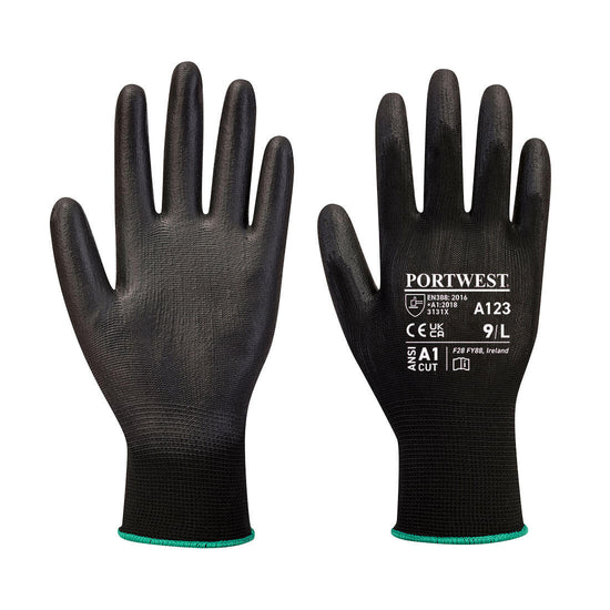Luva PU sem Latex - Caixas de 144 Pares-Preto-L-RAG-Tailors-Fardas-e-Uniformes-Vestuario-Pro