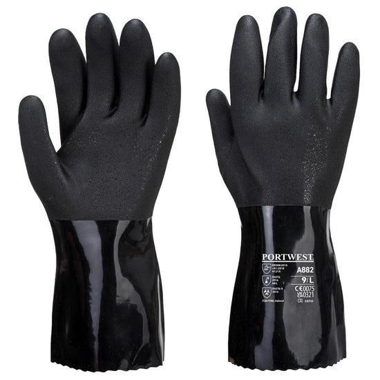 Luva Química de PVC ESD-Preto-M-RAG-Tailors-Fardas-e-Uniformes-Vestuario-Pro