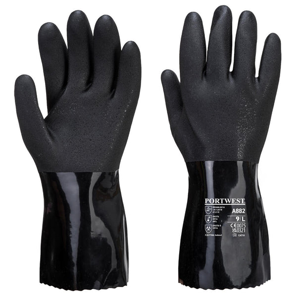 Luva Química de PVC ESD-Preto-M-RAG-Tailors-Fardas-e-Uniformes-Vestuario-Pro