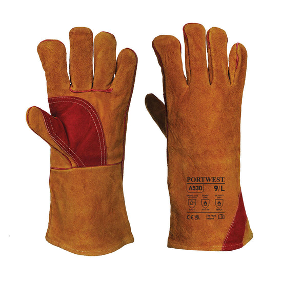 Luva Reforçada de Soldador-Castanho-M-RAG-Tailors-Fardas-e-Uniformes-Vestuario-Pro