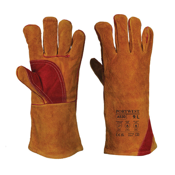 Luva Reforçada de Soldador-Castanho-M-RAG-Tailors-Fardas-e-Uniformes-Vestuario-Pro