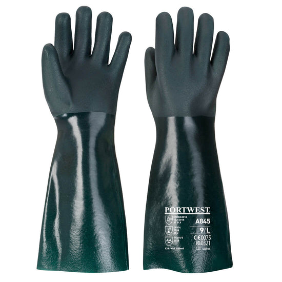 Luva de PVC de Dupla Imersão 45cm-Verde-XL-RAG-Tailors-Fardas-e-Uniformes-Vestuario-Pro