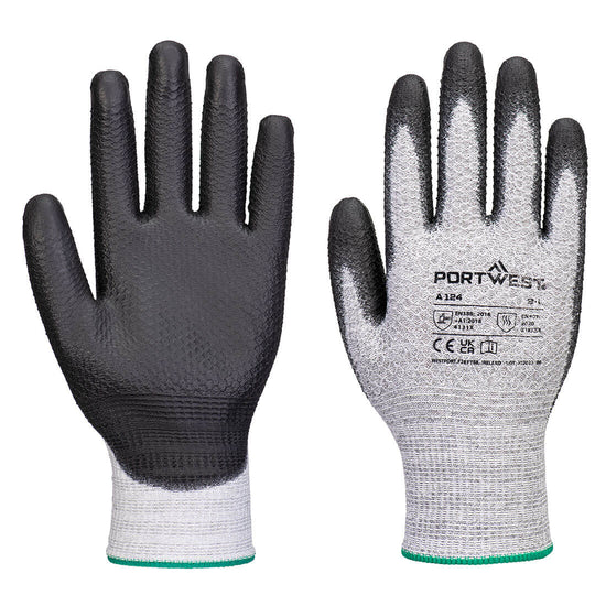 Luva de malha de diamante PU Grip 13 (Pk12)-Cinzento/Preto-XS-RAG-Tailors-Fardas-e-Uniformes-Vestuario-Pro