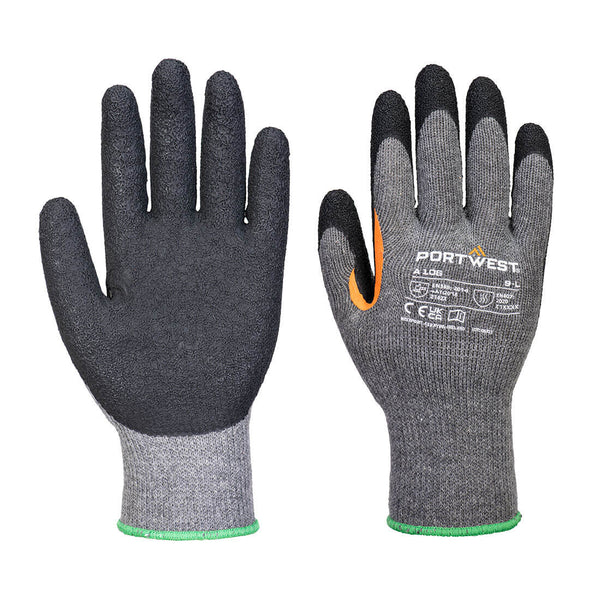 Luva de polegar reforçada com látex Grip 10 (Pk12)-Cinzento/Preto-S-RAG-Tailors-Fardas-e-Uniformes-Vestuario-Pro
