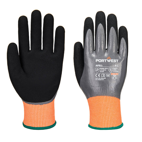 Luvas Cut F15 Nitrile Aqua-Cinzento/preto-S-RAG-Tailors-Fardas-e-Uniformes-Vestuario-Pro