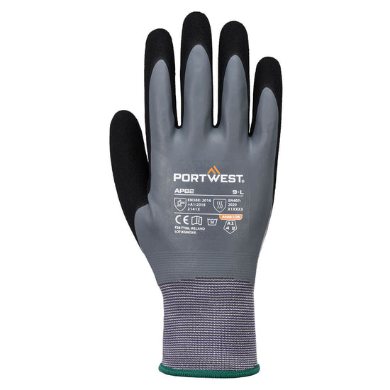 Luvas Grip 15 Latex Foam Touch Screen-Cinzento/preto-S-RAG-Tailors-Fardas-e-Uniformes-Vestuario-Pro