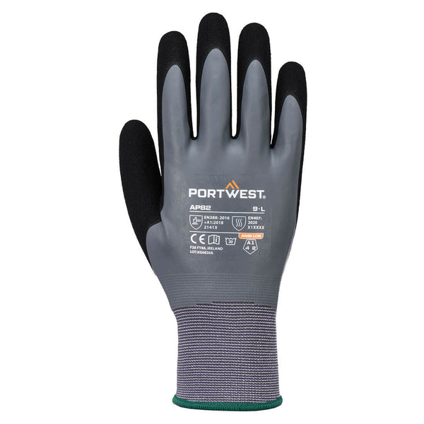 Luvas Grip 15 Latex Foam Touch Screen-Cinzento/preto-S-RAG-Tailors-Fardas-e-Uniformes-Vestuario-Pro