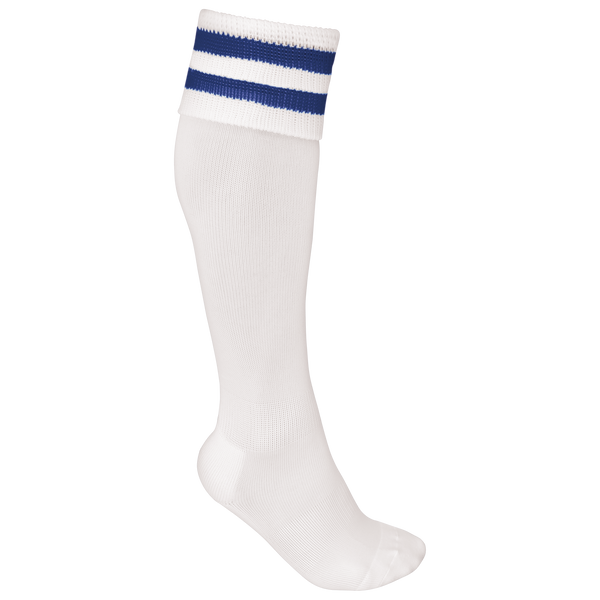 Meias de Desporto às Riscas Unissexo-Branco / Azul Royal Escuro-27/30 EU-RAG-Tailors-Fardas-e-Uniformes-Vestuario-Pro