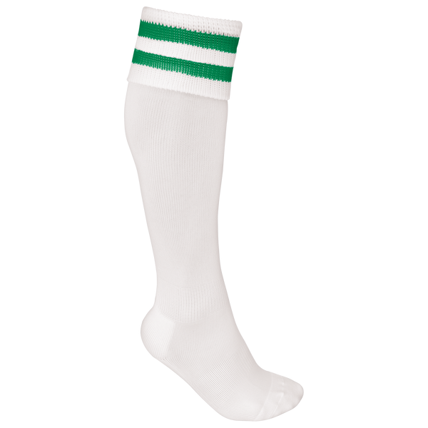 Meias de Desporto às Riscas Unissexo-Branco / Verde Kelly Desportivo-27/30 EU-RAG-Tailors-Fardas-e-Uniformes-Vestuario-Pro