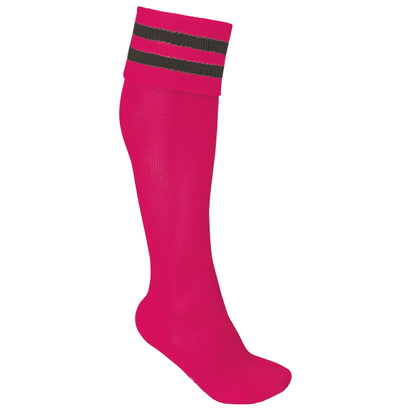 Meias de Desporto às Riscas Unissexo-Rosa Desportivo / Cinzento Escuro-35/38 EU-RAG-Tailors-Fardas-e-Uniformes-Vestuario-Pro