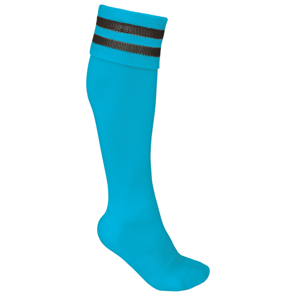 Meias de Desporto às Riscas Unissexo-Turquesa Claro / Cinzento Escuro-35/38 EU-RAG-Tailors-Fardas-e-Uniformes-Vestuario-Pro