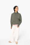 Sweatshirt Eco-responsável com Fecho e Capuz French Terry de Senhora