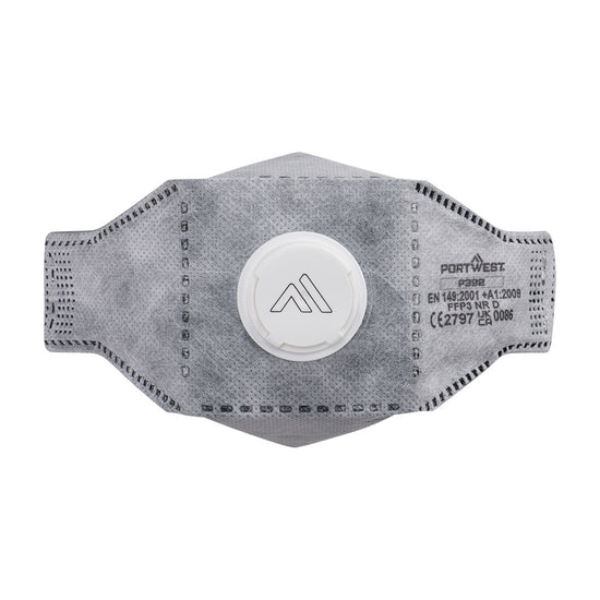 EAGLE FFP3 Respirador plano dobrável de carbono com válvula (Pk10)-Branco-Único-RAG-Tailors-Fardas-e-Uniformes-Vestuario-Pro