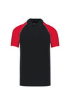 POLO BASEBALL HOMEM BICOLOR-Preto / Vermelho-S-RAG-Tailors-Fardas-e-Uniformes-Vestuario-Pro