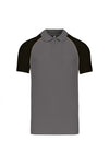 POLO BASEBALL HOMEM BICOLOR-Slate Grey / Preto-S-RAG-Tailors-Fardas-e-Uniformes-Vestuario-Pro