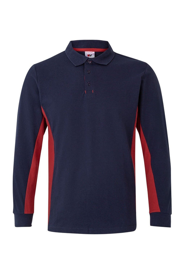 POLO BICOLOR DE MANGA COMPRIDA-Azul Navy/vermelho - 61/12-XS-RAG-Tailors-Fardas-e-Uniformes-Vestuario-Pro