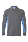 POLO BICOLOR DE MANGA COMPRIDA-Cinza/Azul Celeste - 08/05-XS-RAG-Tailors-Fardas-e-Uniformes-Vestuario-Pro