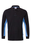 POLO BICOLOR DE MANGA COMPRIDA-Preto/Azul Celeste - 00/05-XS-RAG-Tailors-Fardas-e-Uniformes-Vestuario-Pro