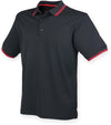 POLO DE HOMEM COOL PLUS COM CONTRASTE-Preto / Vermelho-S-RAG-Tailors-Fardas-e-Uniformes-Vestuario-Pro