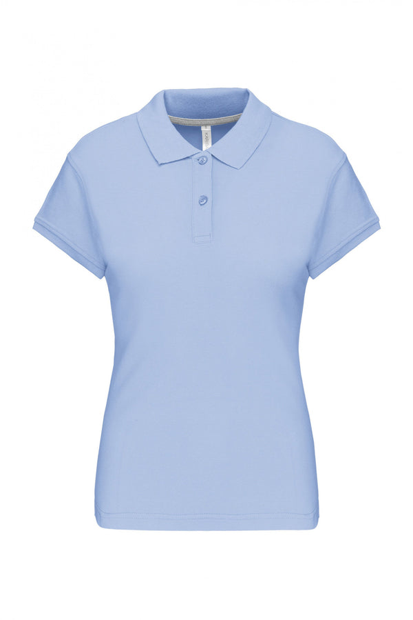 POLO DE SENHORA MANGA CURTA Malha VISEU 220Gms-Sky Azul-S-RAG-Tailors-Fardas-e-Uniformes-Vestuario-Pro