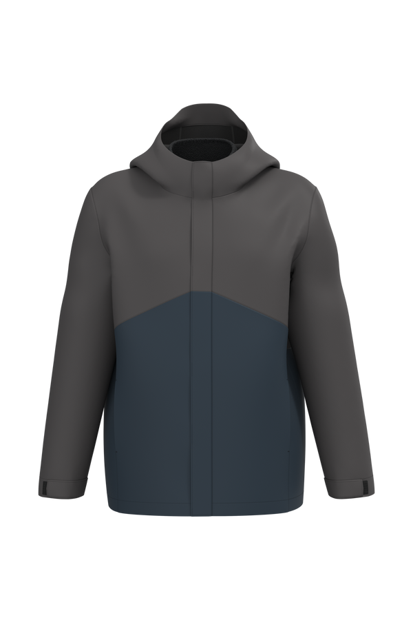 Parka 3 em 1 Impermeável com Capuz Bicolor Unissexo-Azul Marinho / Cinzento Escuro-XS-RAG-Tailors-Fardas-e-Uniformes-Vestuario-Pro