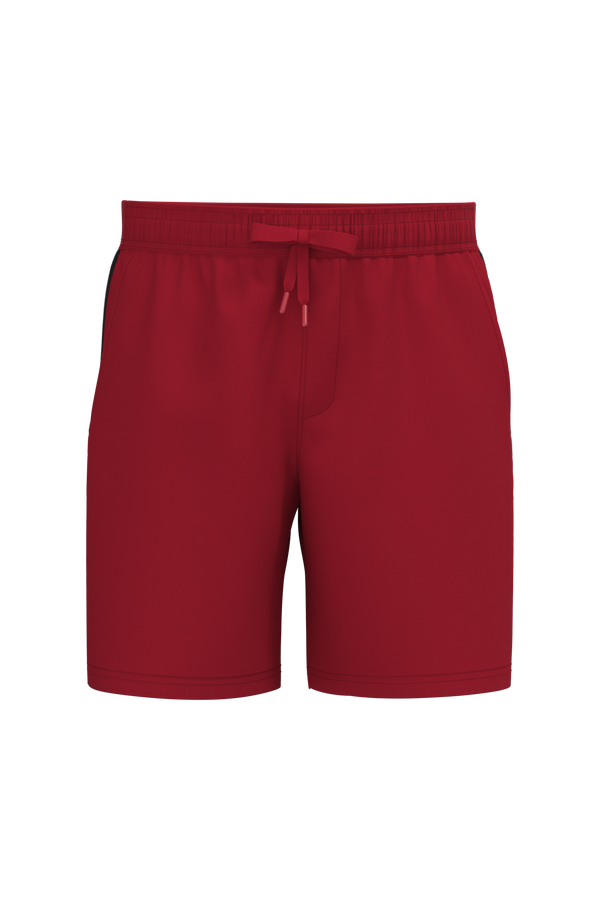 Calção bicolor de homem-Vermelho Desportivo / Preto-XL-RAG-Tailors-Fardas-e-Uniformes-Vestuario-Pro