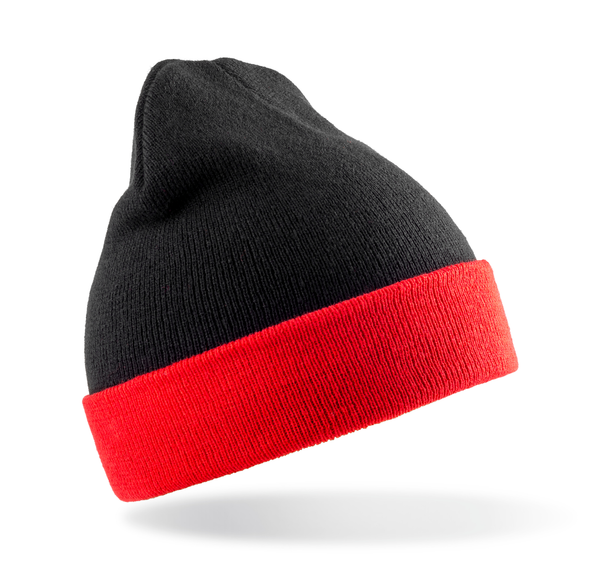 Gorro Clássico de Material Reciclado-Preto / Vermelho-Único-RAG-Tailors-Fardas-e-Uniformes-Vestuario-Pro