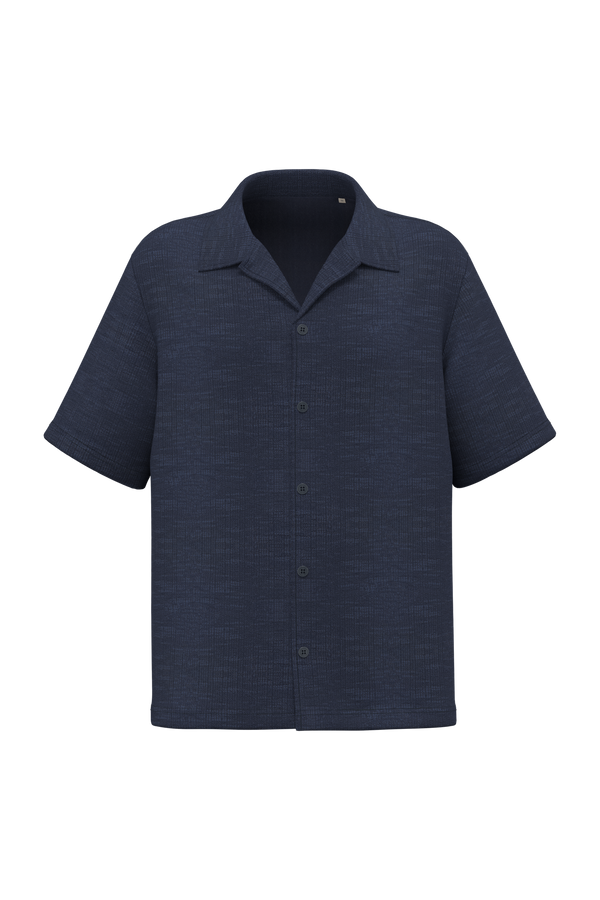 Camisa de Manga Curta Texturada de Homem-Azul Marinho-S-RAG-Tailors-Fardas-e-Uniformes-Vestuario-Pro