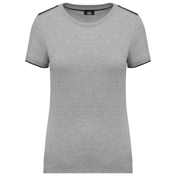 T-shirt de senhora Day To Day de manga curta-Cinzento Oxford / Preto-L-RAG-Tailors-Fardas-e-Uniformes-Vestuario-Pro