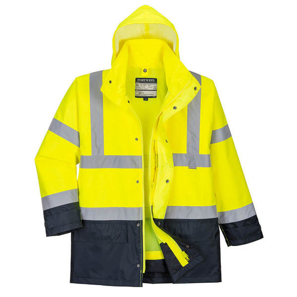Parka Executive 5 em 1 de Alta Visibilidade-Amarelo/marinho-XS-RAG-Tailors-Fardas-e-Uniformes-Vestuario-Pro
