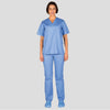 Pijama Cirúrgico Médico Básico Unissexo Sarja - Conjunto Túnica & Calça C/ Botão-Azul Celeste 107-XS-RAG-Tailors-Fardas-e-Uniformes-Vestuario-Pro