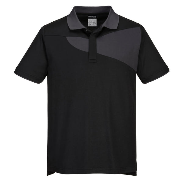 Polo Alta visibilidade PW2 S/S-Preto/Cinza Zoom-L-RAG-Tailors-Fardas-e-Uniformes-Vestuario-Pro