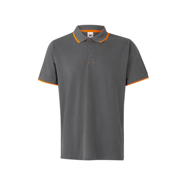 Polo Às Riscas Bicolor de Manga Comprida-Cinza/Laranja-XS-RAG-Tailors-Fardas-e-Uniformes-Vestuario-Pro