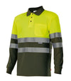 Polo Bicolor de Manga Comprida de Alta Visibilidade-Am.Fluor/Ver Caz-XS-RAG-Tailors-Fardas-e-Uniformes-Vestuario-Pro