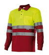 Polo Bicolor de Manga Comprida de Alta Visibilidade-Amarelo/vermelho-XS-RAG-Tailors-Fardas-e-Uniformes-Vestuario-Pro