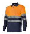 Polo Bicolor de Manga Comprida de Alta Visibilidade-Laranja/Marinho-XS-RAG-Tailors-Fardas-e-Uniformes-Vestuario-Pro