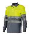 Polo Bicolor de Manga Comprida de Alta Visibilidade-Sup Am/Inf Cinza-XS-RAG-Tailors-Fardas-e-Uniformes-Vestuario-Pro