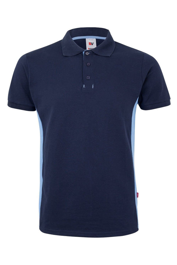 Polo Bicolor de Manga Curta-Azul Marinho/Azul Celeste-XS-RAG-Tailors-Fardas-e-Uniformes-Vestuario-Pro