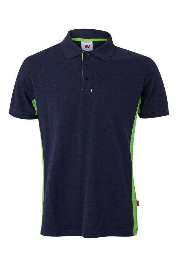 Polo Bicolor de Manga Curta-Azul Marinho/Verde Lima-XS-RAG-Tailors-Fardas-e-Uniformes-Vestuario-Pro