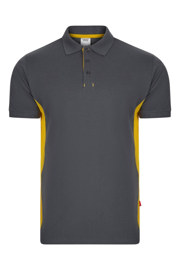 Polo Bicolor de Manga Curta-Cinza/Amarelo - 08/17-XS-RAG-Tailors-Fardas-e-Uniformes-Vestuario-Pro