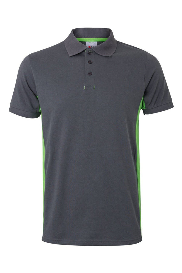 Polo Bicolor de Manga Curta-Cinza/Verde Lima-XS-RAG-Tailors-Fardas-e-Uniformes-Vestuario-Pro