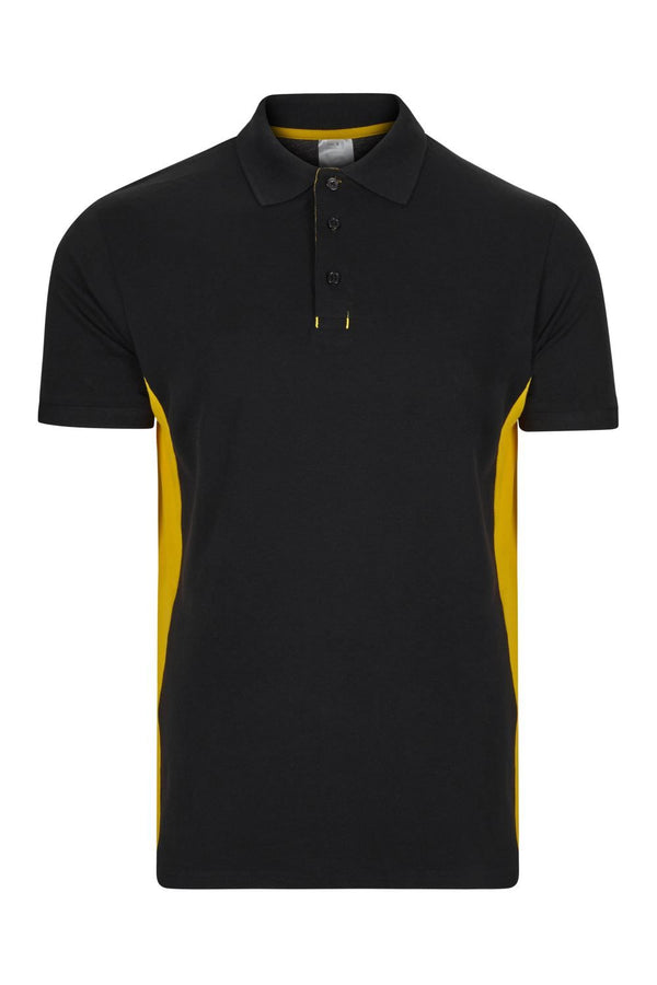 Polo Bicolor de Manga Curta-Preto/Amarelo - 00/17-XS-RAG-Tailors-Fardas-e-Uniformes-Vestuario-Pro